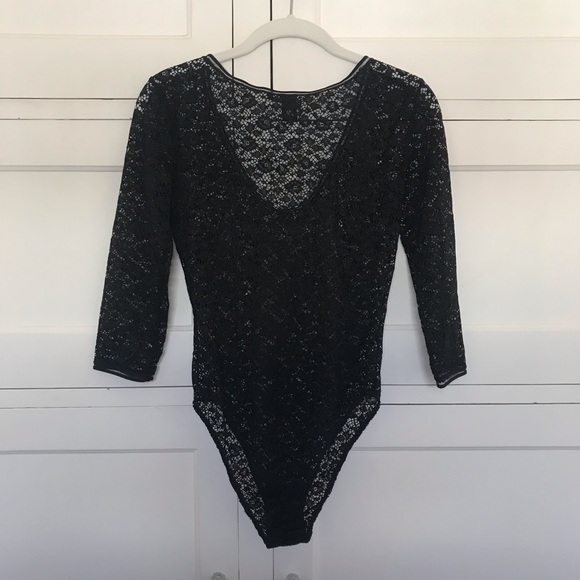 VICTORIA’S SECRET Black Floral Lace Bodysuit Small - Picture 2 of 11